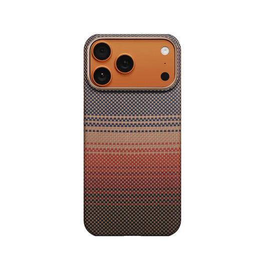 PITAKA Funda para iPhone 17 Pro Max – Carcasa de Fibra de Aramida UltraGuard Sunset, Protección Resistente y Ajuste Preciso