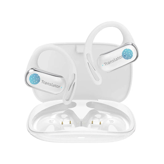 Wooask Auriculares F56 Traductor de Idiomas M3 AI – Cascos Inalámbricos Bluetooth Blanco con Traducción en Tiempo Real, Comunicación Fluida y Uso Cómodo