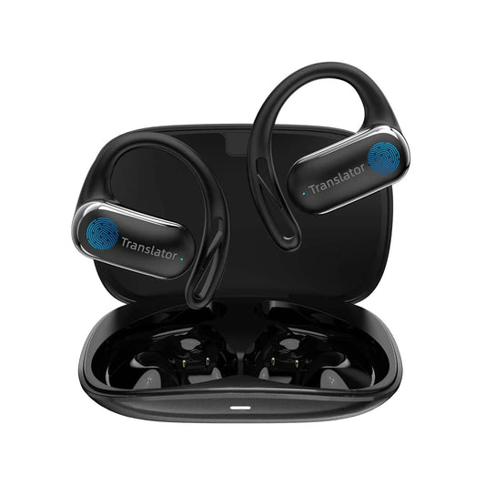 Wooask Auriculares F56 Traductor de Idiomas M3 AI – Cascos Inalámbricos Bluetooth Negros con Traducción en Tiempo Real, Comunicación Fluida y Uso Cómodo