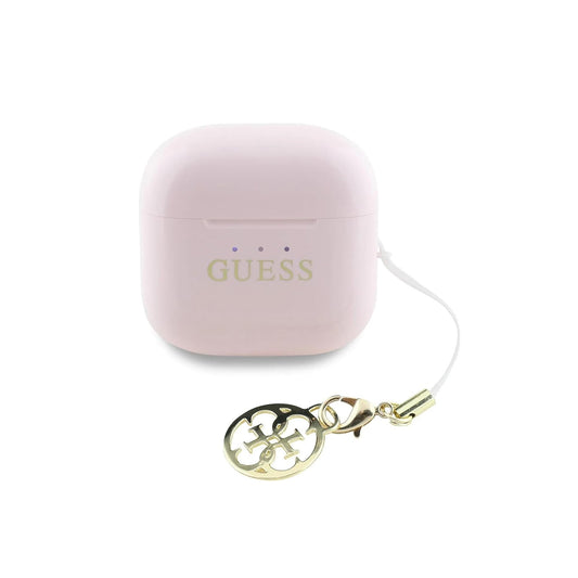 Guess Auriculares TWS Inalámbricos con Charm Colgante y Estuche de Carga, Rosa