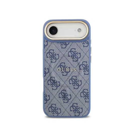 GUESS Funda para iPhone Air – Carcasa de Polipiel Azul con MagSafe y Logo Clásico, Diseño Elegante y Ajuste Preciso