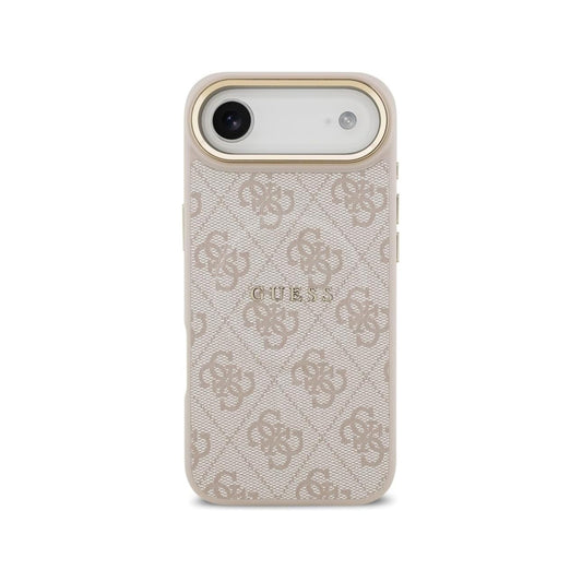 Guess Funda para iPhone Air – Carcasa de Polipiel Rosa Compatible con MagSafe con Logo Clásico Guess, Protección Anticaídas y Ajuste Preciso