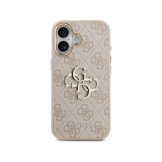 Guess Funda para iPhone 17 – Carcasa con Logotipo 4G Dorado, Diseño Rosa, Protección Anticaídas y Ajuste Preciso