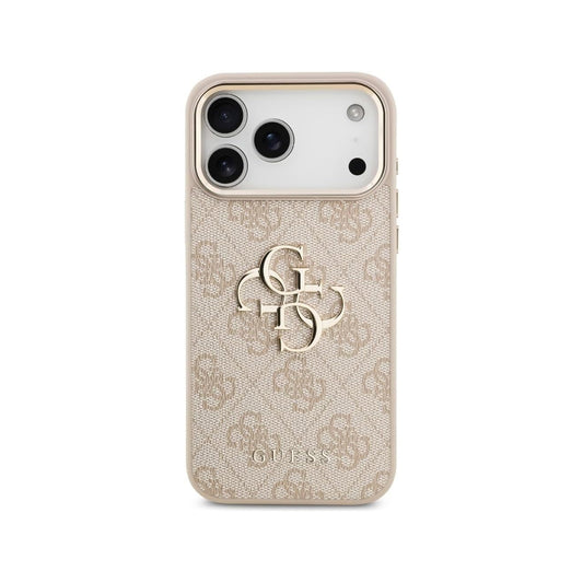 Guess Funda para iPhone 17 Pro Max – Carcasa 4G Rosa con Gran Logo Clásico Guess Dorado, Protección Anticaídas y Ajuste Preciso