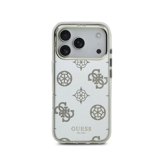 Guess Funda para iPhone 17 Pro – Carcasa TPU con MagSafe, Diseño Espejo Peonías con Brillos Dorados, Protección Anticaídas y Ajuste Preciso