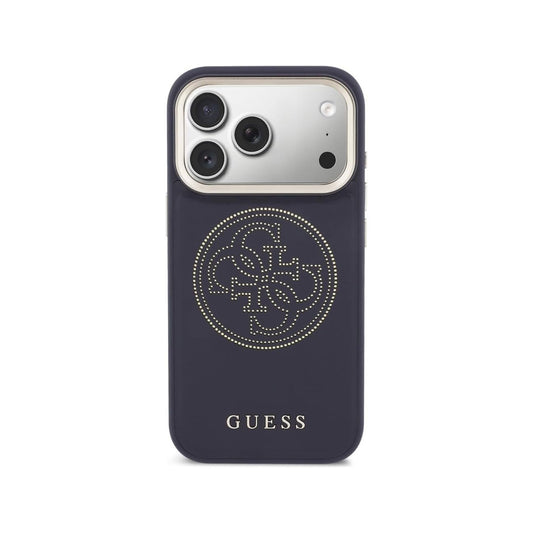 Guess iPhone 17 Pro Max Case – MagSafe Compatible Case, Perforated 4G Blue Design with Guess Logo and Drop Protection