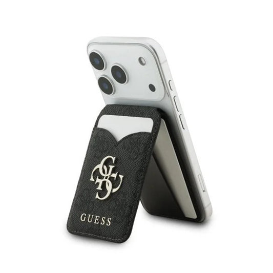 GUESS Tarjetero 4G con Espejo Compatible con MagSafe, Negro