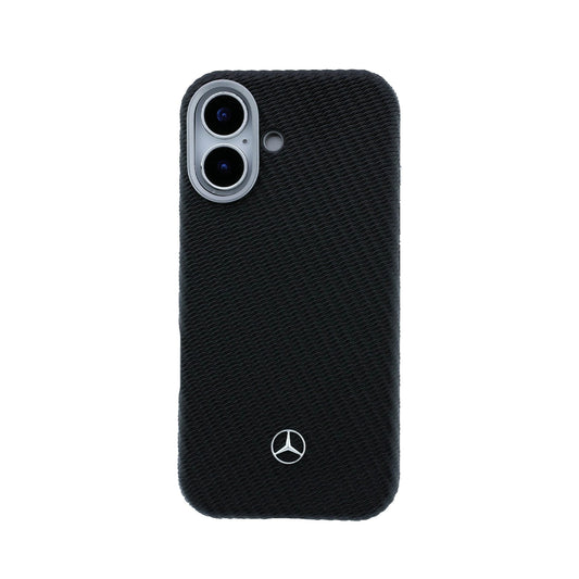 Mercedes-Benz Funda Textura Trenzada para iPhone 17 Compatible con MagSafe, Negro