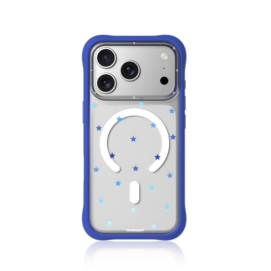 YOUNGKIT Case for iPhone 17 Pro Max – CH Star Dot Blue Magnetic Clear Case, Star Design and Precise Fit