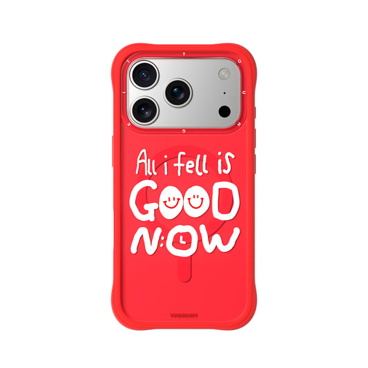 YOUNGKIT Funda CH3 Coffee Time 2.0 para iPhone 17 Pro Compatible con MagSafe, Marco de Silicona y Trasera Removible, Qué Bien Está, Roja