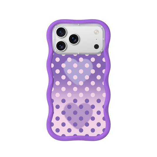 YOUNGKIT Funda CHD4 Sweetheart Wavy para iPhone 17 Pro Max Compatible con MagSafe, Marco de Silicona y Trasera Removible, Morado Fantasía, Lavanda