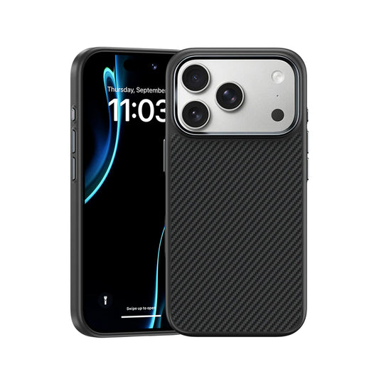 Benks Funda para iPhone 17 Pro Max – Carcasa con MagSafe de Fibra Kevlar 600D Negra, Ultrafina con Botón de Cámara y Protección Anticaídas con Ajuste Preciso