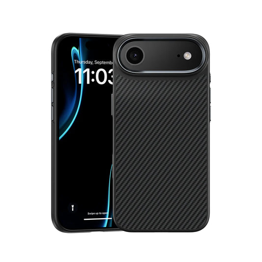 Benks Funda para iPhone 17 Air – Carcasa con MagSafe de Fibra Kevlar 600D Negra, Ultrafina con Botón de Cámara y Protección Anticaídas con Ajuste Preciso