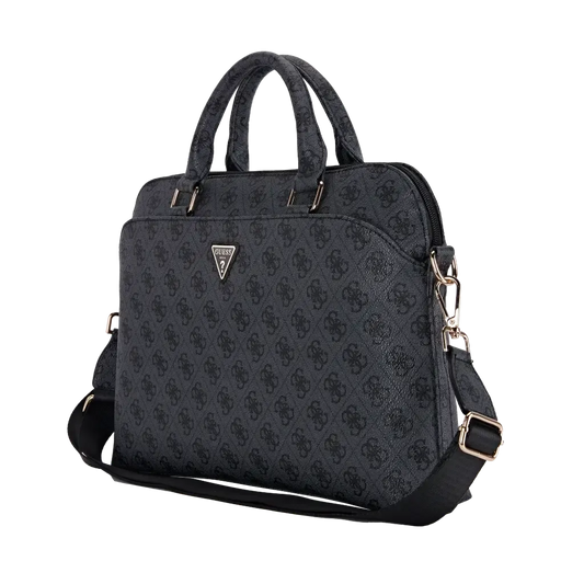 Guess Bolsa para Portátil de 13" a 15" Negra 4G – Funda para Laptop con Compartimento Acolchado, Detalles Dorados, Diseño Elegante y Protección Segura