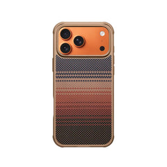 PITAKA Funda para iPhone 17 Pro – Carcasa de Fibra de Aramida ProGuard Sunset, Protección Resistente y Ajuste Preciso