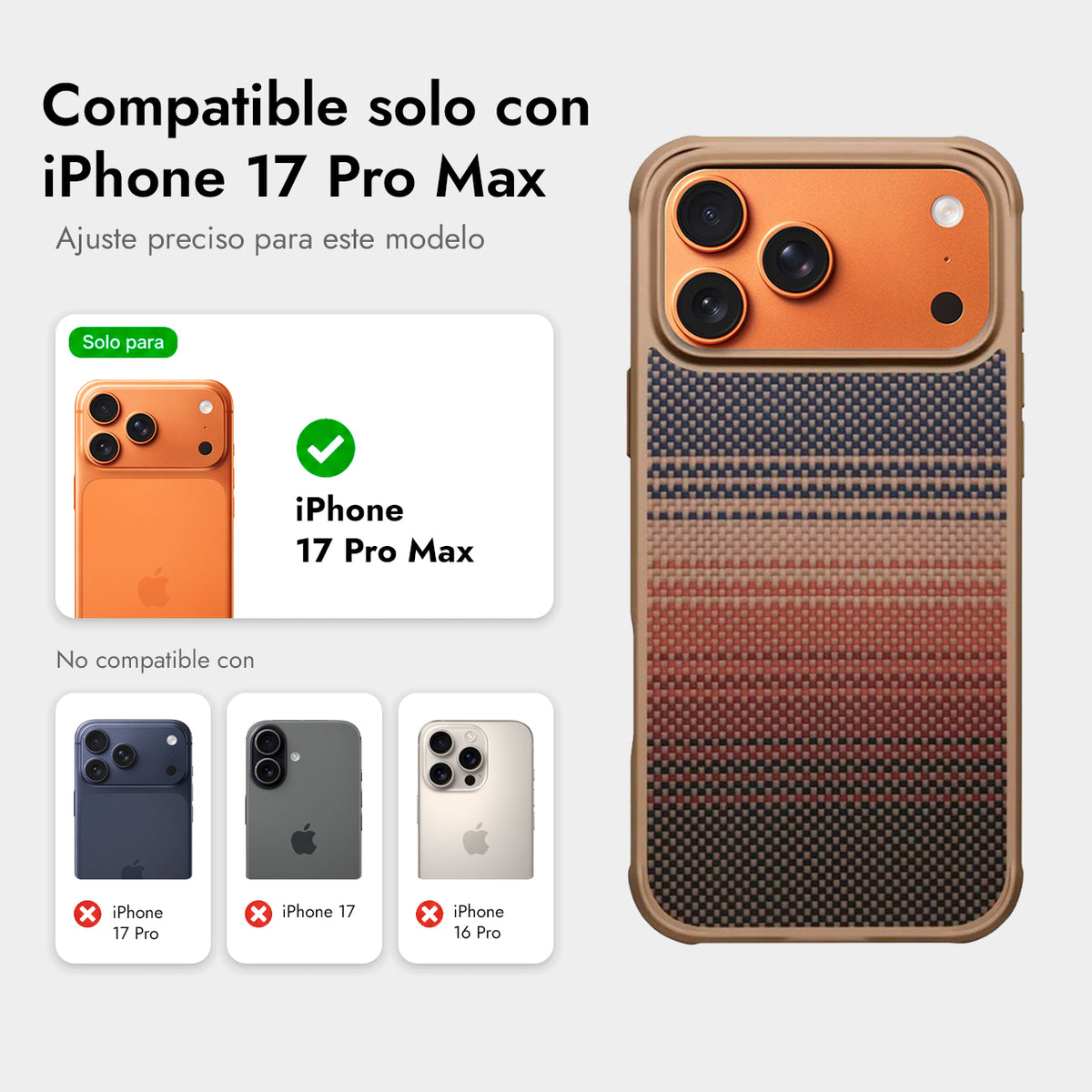PITAKA Case for iPhone 17 Pro Max – Aramid Fiber ProGuard Sunset Case with MagSafe, Advanced Protection and Precise Fit