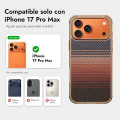 PITAKA Funda ProGuard de Fibra de Aramida para iPhone 17 Pro Max Compatible con MagSafe, Sunset