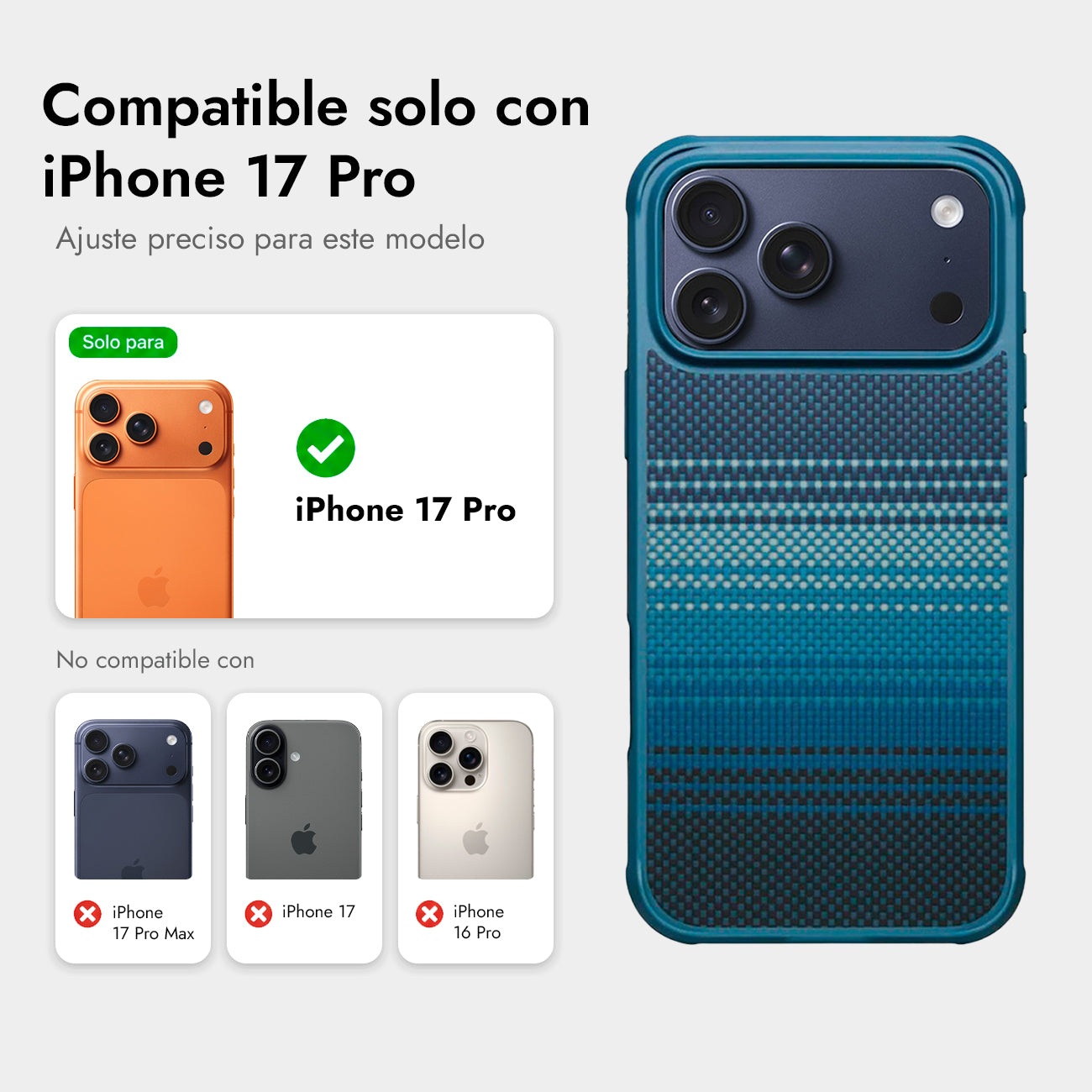 PITAKA Funda ProGuard de Fibra de Aramida para iPhone 17 Pro/18 Pro Compatible con MagSafe, Moonrise