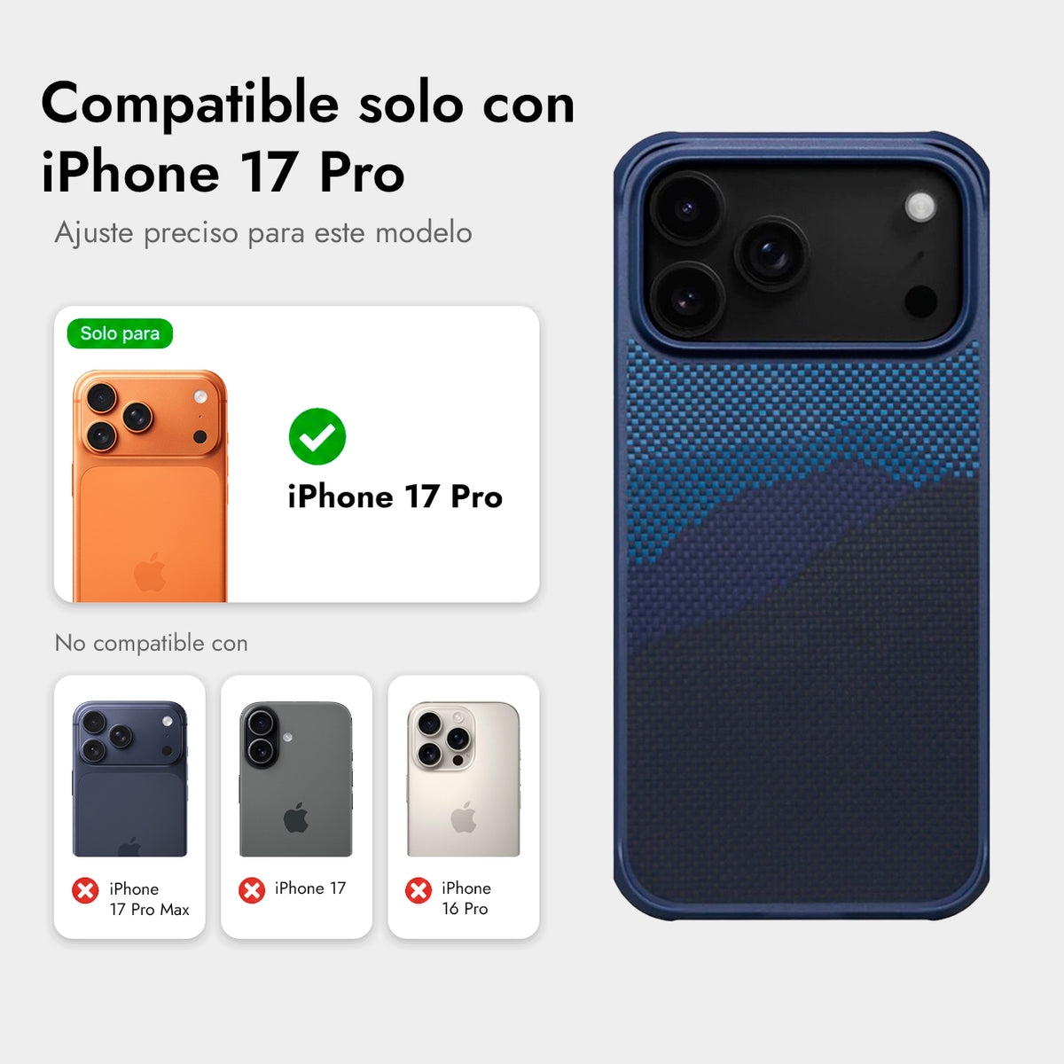 PITAKA Funda ProGuard de Fibra de Aramida para iPhone 17 Pro/18 Pro Compatible con MagSafe, Over the Horizon