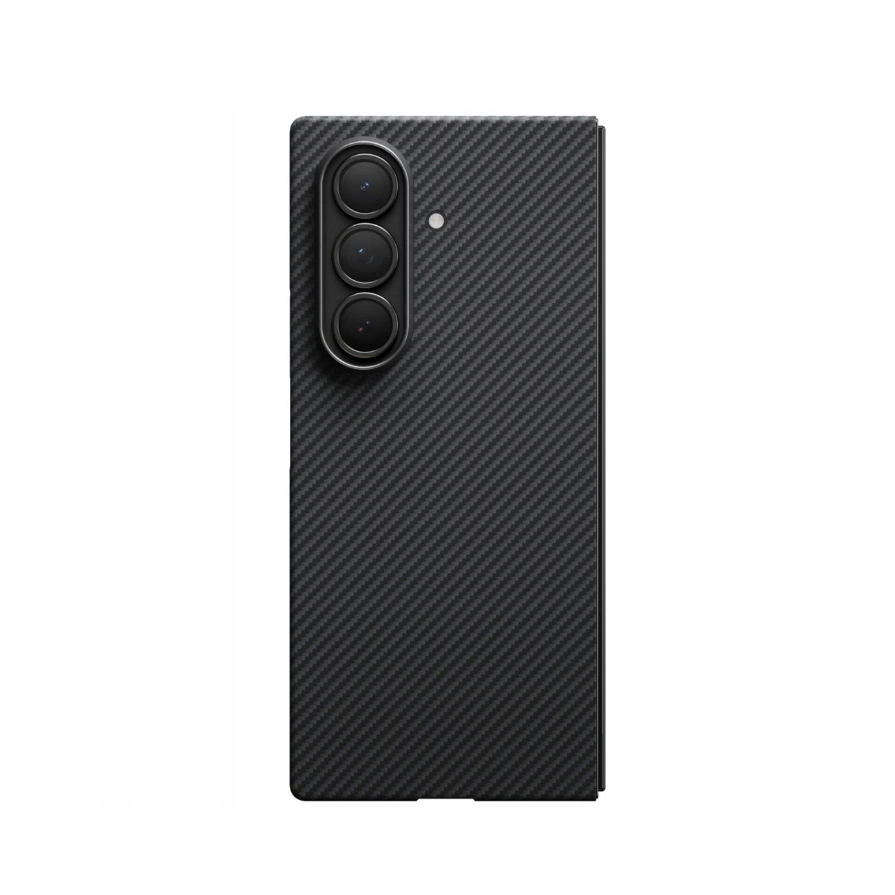 PITAKA Funda Ultra Fina Trasera de Fibra de Aramida para Galaxy Z Fold 7 con Anillo Magnético, Gris/Negra