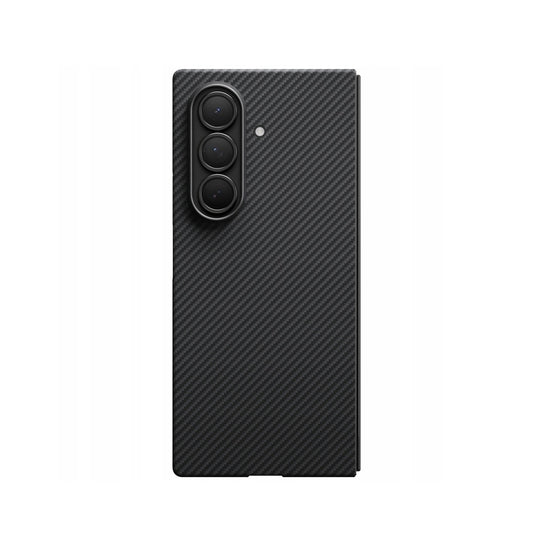 PITAKA Funda Ultra Fina Trasera de Fibra de Aramida para Galaxy Z Fold 7 con Anillo Magnético, Gris/Negra