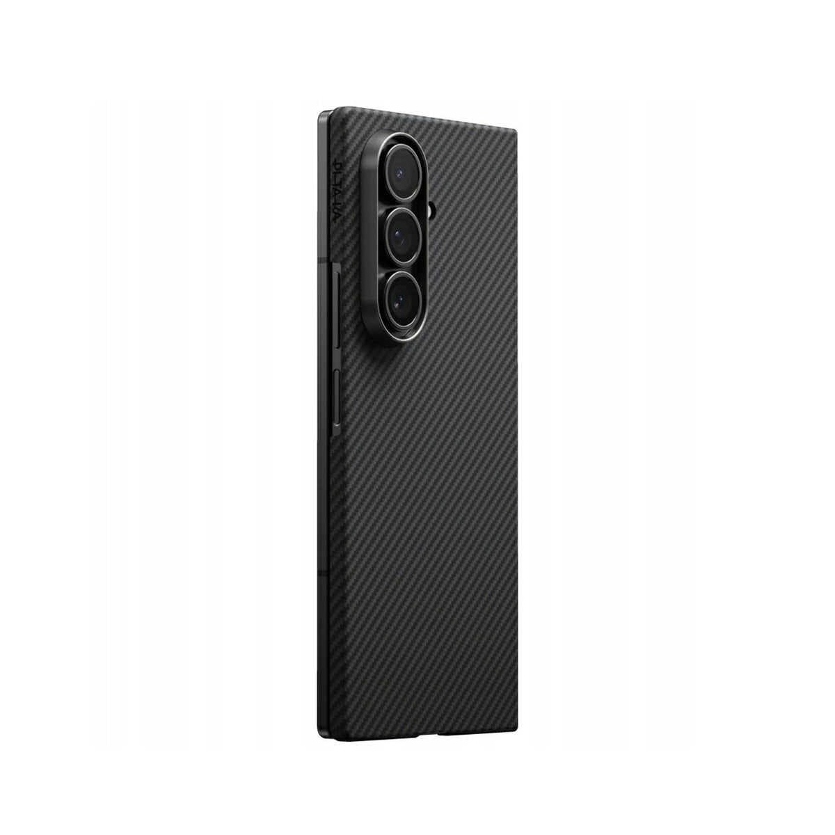 PITAKA Funda Ultra Fina Trasera de Fibra de Aramida para Galaxy Z Fold 7 con Anillo Magnético, Gris/Negra