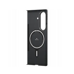 PITAKA Funda Ultra Fina Trasera de Fibra de Aramida para Galaxy Z Fold 7 con Anillo Magnético, Gris/Negra