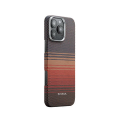 PITAKA Funda Ultra Fina PitaTap de Fibra de Aramida para iPhone 16 Pro Max Compatible con MagSafe, Sunset
