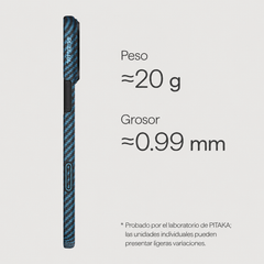 PITAKA Funda Ultra Fina de Fibra de Aramida para iPhone 17 Pro Compatible con MagSafe, Negro/Azul