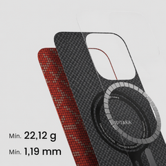 PITAKA Case for iPhone 17 Pro - Ultra-Thin Monogram Gold/Red Case, Ultralight Design and Precise Fit