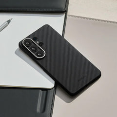PITAKA Case for Samsung S26 – Black/Grey Twill Edge Cover, Ultra-Thin Design and Precise Fit