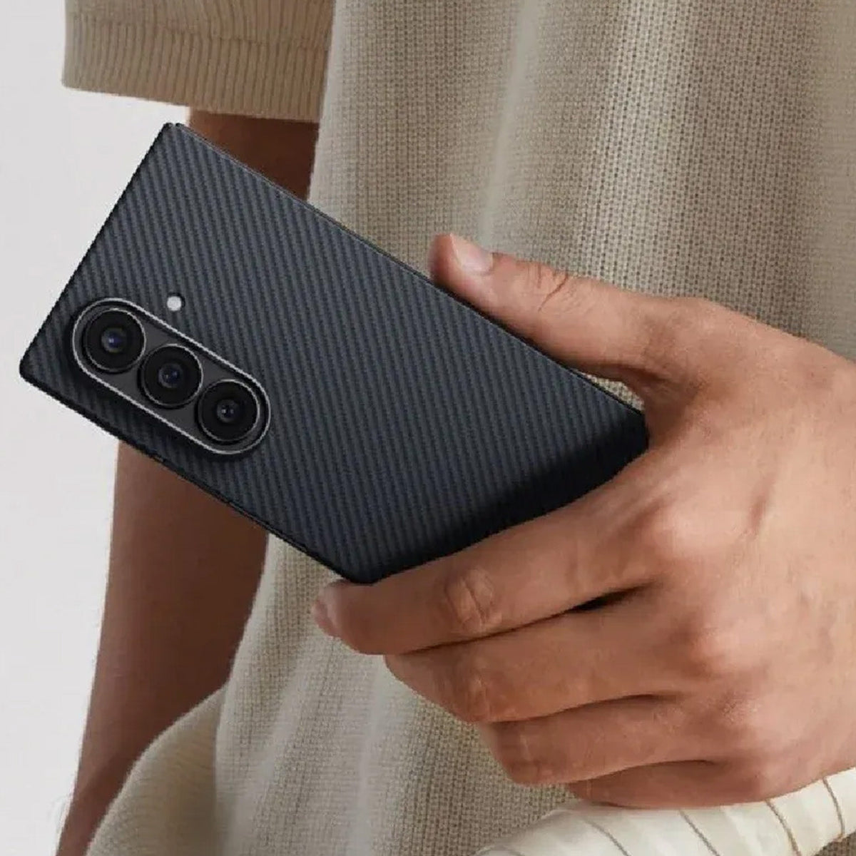 PITAKA Funda Edge de Fibra de Aramida para Galaxy S26 Ultra con Anillo Magnético, Negro/Gris Twill