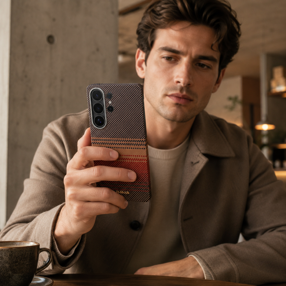 PITAKA Funda Edge de Fibra de Aramida para Galaxy S26 Ultra con Anillo Magnético, Sunset