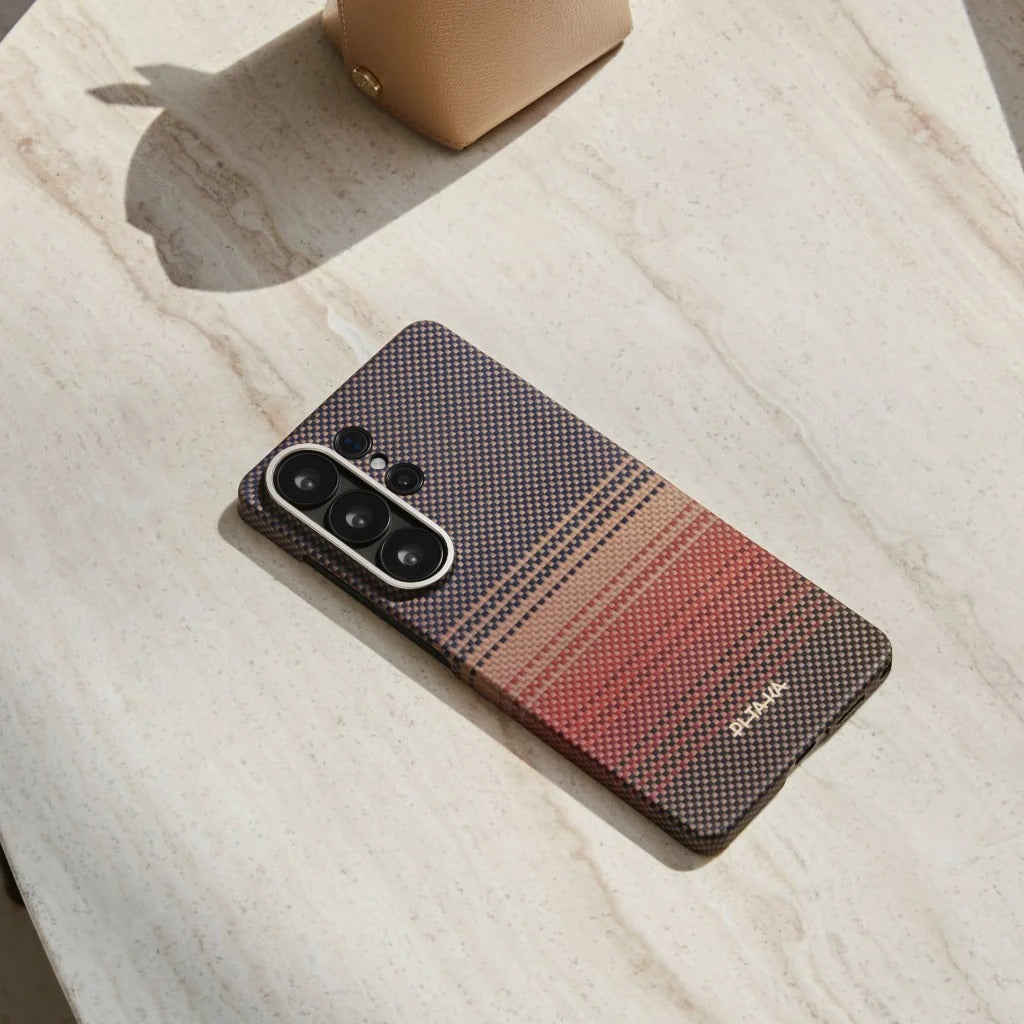 PITAKA Funda Edge de Fibra de Aramida para Galaxy S26 Ultra con Anillo Magnético, Sunset