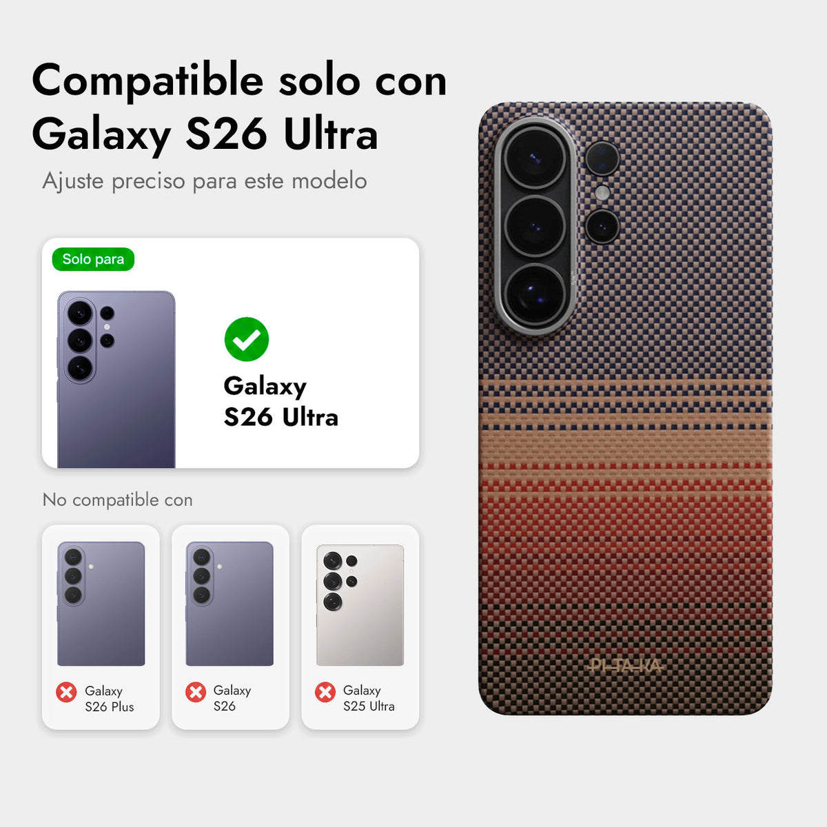PITAKA Funda Edge de Fibra de Aramida para Galaxy S26 Ultra con Anillo Magnético, Sunset