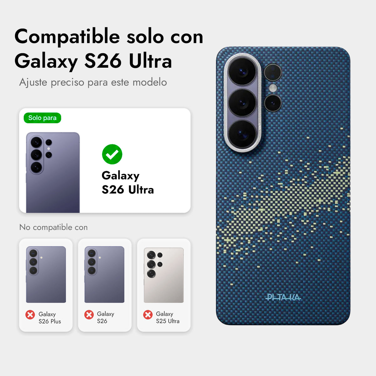 PITAKA Funda Edge de Fibra de Aramida para Galaxy S26 Ultra con Anillo Magnético, Milky Way Galaxy