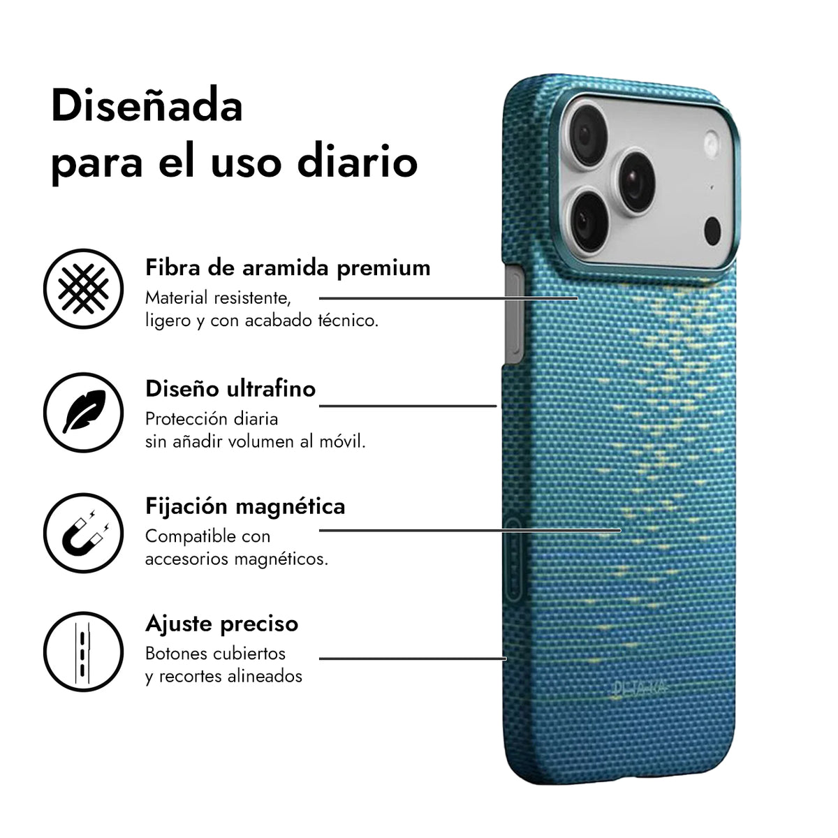 PITAKA Case for iPhone 17 Pro - Ultra-Thin Lucid Blue Case, Ultralight Design and Precise Fit