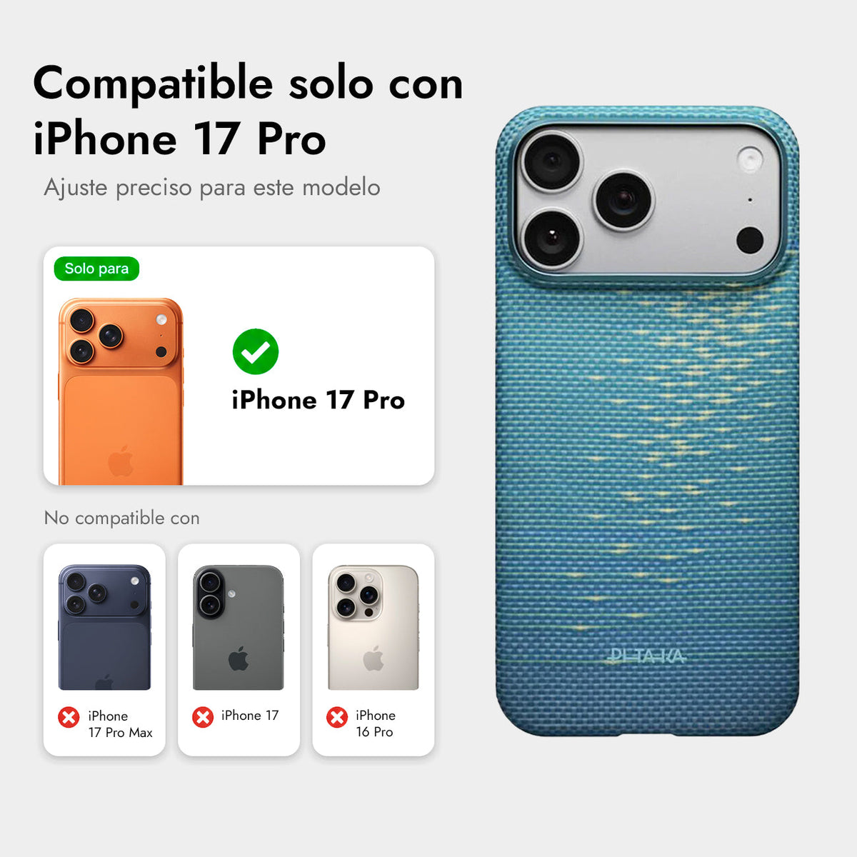 PITAKA Case for iPhone 17 Pro - Ultra-Thin Lucid Blue Case, Ultralight Design and Precise Fit