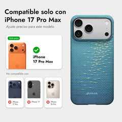 PITAKA Funda para iPhone 17 Pro Max – Carcasa Ultra Fina Lucid Blue, Diseño Ultraligero y Ajuste Preciso