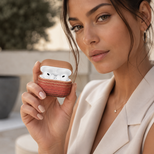 PITAKA Funda para AirPods Pro 3 – Carcasa Magnética de Fibra de Aramida Sunset, Diseño Ultraligero y Protección Segura