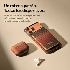 PITAKA Funda para AirPods Pro 3 – Carcasa Magnética de Fibra de Aramida Sunset, Diseño Ultraligero y Protección Segura