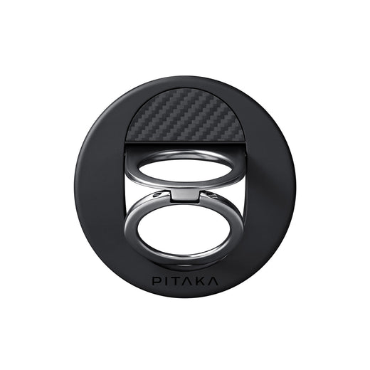 PITAKA Soporte Grip 3 Magnético de Fibra de Aramida Compatible con MagSafe, Negro/Gris