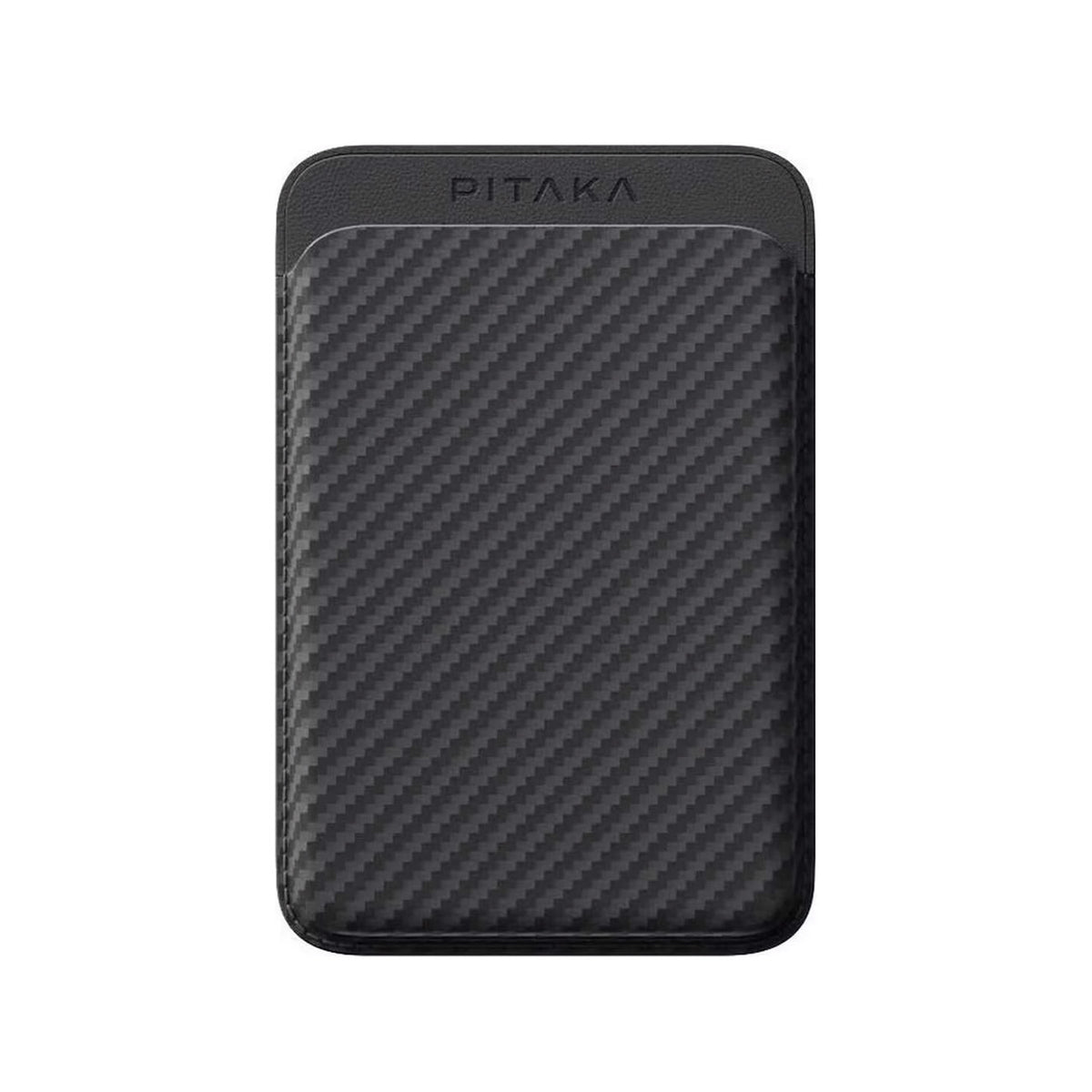 PITAKA Cartera MagSafe – Billetera Tejida Negro/Gris, Diseño Compacto y Sujeción Magnética