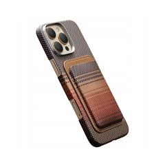PITAKA Cartera MagSafe – Billetera Tejida Sunset, Diseño Compacto y Sujeción Magnética
