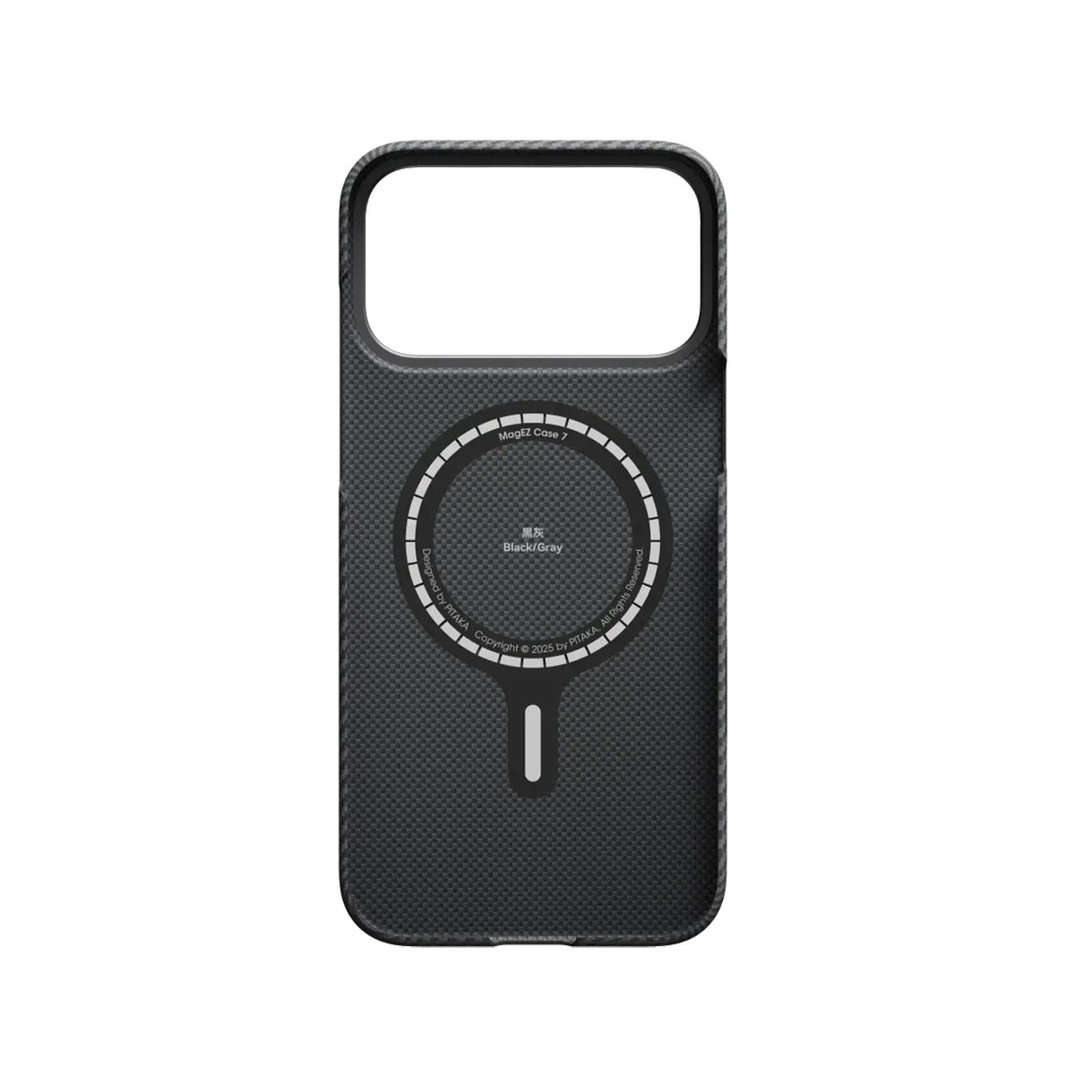 PITAKA Funda Ultra Fina de Fibra de Aramida para iPhone 17 Pro/18 Pro Compatible con MagSafe, Negro/Gris
