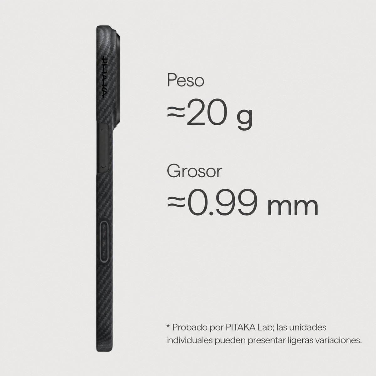 PITAKA Funda Ultra Fina de Fibra de Aramida para iPhone 17 Pro Max/18 Pro Max Compatible con MagSafe, Negro/Gris
