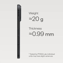 PITAKA Case for iPhone 17 Pro Max – Ultra Thin Black/Grey Case, Ultralight Design and Precise Fit