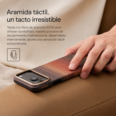 PITAKA Funda Ultra Fina de Fibra de Aramida para iPhone 17 Pro Compatible con MagSafe, Sunset