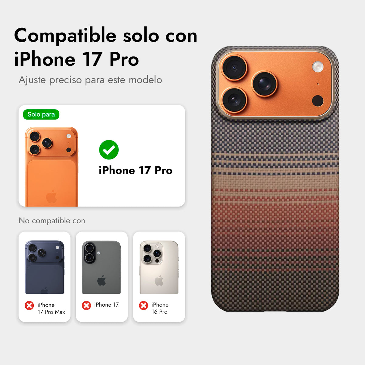 PITAKA Case for iPhone 17 Pro – Ultra-Thin Sunset Case, Ultralight Design and Precise Fit