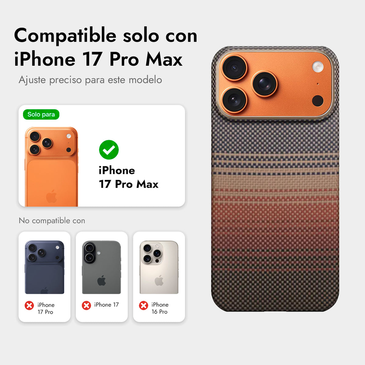 PITAKA Case for iPhone 17 Pro Max – Ultra Thin Sunset Case, Ultralight Design and Precise Fit